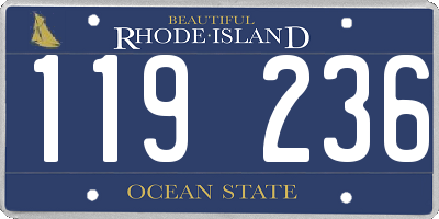 RI license plate 119236