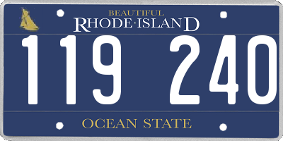 RI license plate 119240