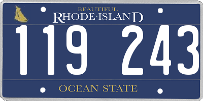 RI license plate 119243