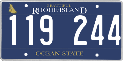 RI license plate 119244