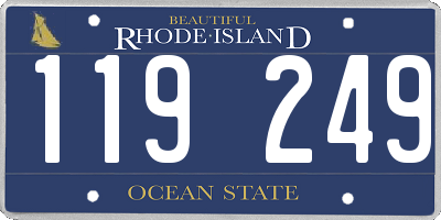 RI license plate 119249