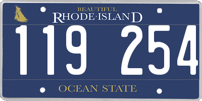 RI license plate 119254