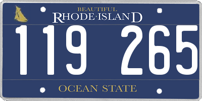 RI license plate 119265