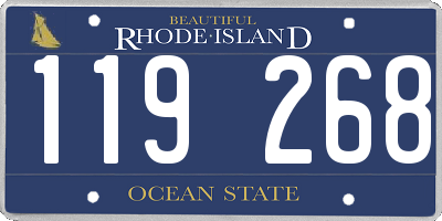 RI license plate 119268