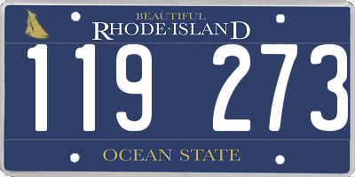 RI license plate 119273
