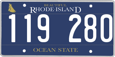 RI license plate 119280