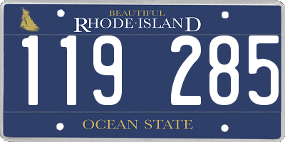 RI license plate 119285