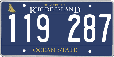 RI license plate 119287