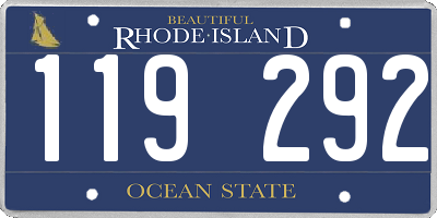 RI license plate 119292