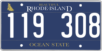 RI license plate 119308