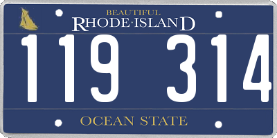 RI license plate 119314