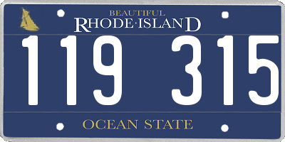 RI license plate 119315