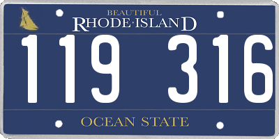 RI license plate 119316