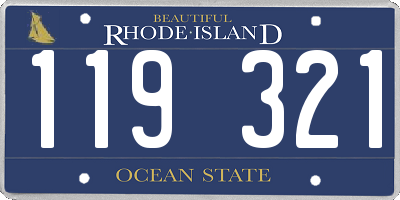 RI license plate 119321