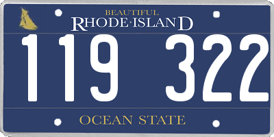 RI license plate 119322