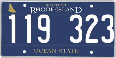 RI license plate 119323