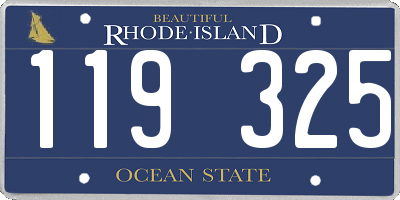 RI license plate 119325