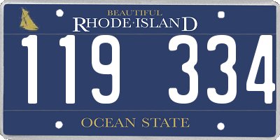 RI license plate 119334