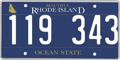 RI license plate 119343