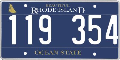 RI license plate 119354