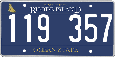 RI license plate 119357