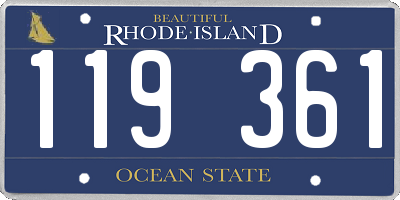 RI license plate 119361