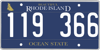 RI license plate 119366