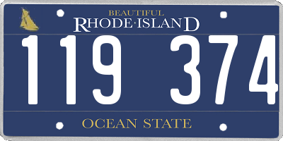 RI license plate 119374