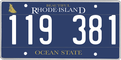 RI license plate 119381
