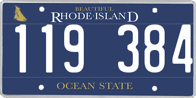RI license plate 119384