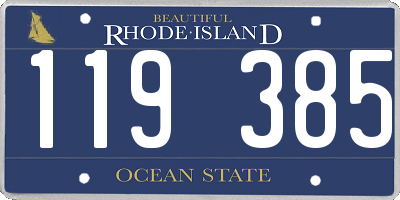 RI license plate 119385