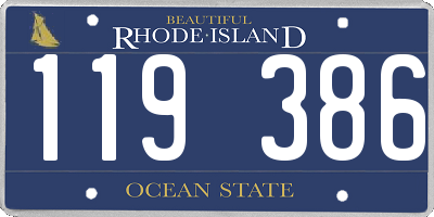RI license plate 119386