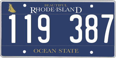 RI license plate 119387