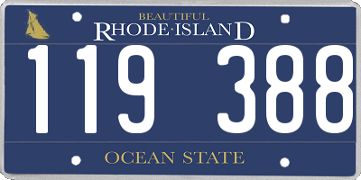 RI license plate 119388