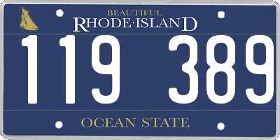 RI license plate 119389