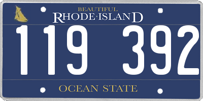 RI license plate 119392
