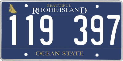 RI license plate 119397