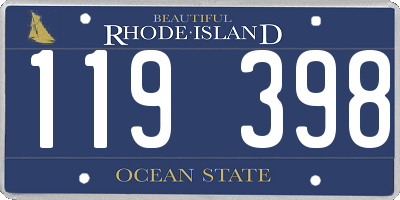 RI license plate 119398