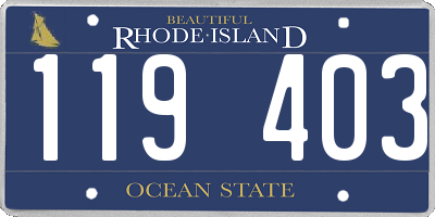 RI license plate 119403