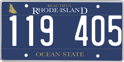 RI license plate 119405