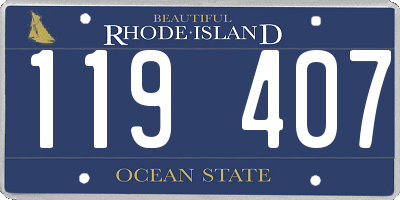 RI license plate 119407