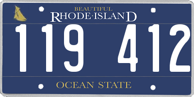 RI license plate 119412