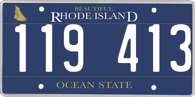 RI license plate 119413