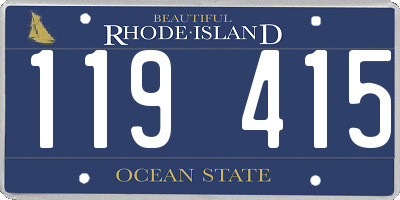 RI license plate 119415