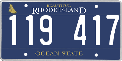 RI license plate 119417