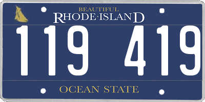 RI license plate 119419