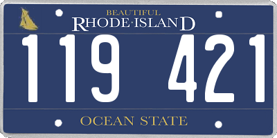 RI license plate 119421