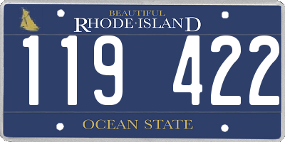 RI license plate 119422