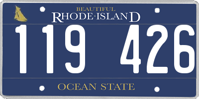 RI license plate 119426