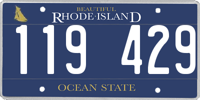 RI license plate 119429